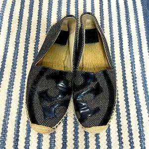 Tory Burch leather logo espadrilles. Size 8. Good condition